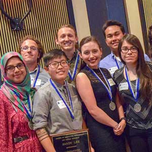 CABNR professors and students with Outstanding Senior Sandy Lee.